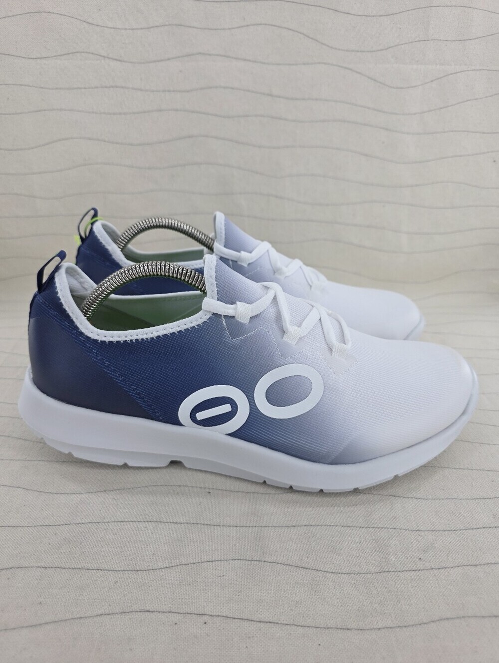 Oofos Mens Oomg Sport LS Shoes Navy Mutare White Comfort Casual Shoes Size 10.5